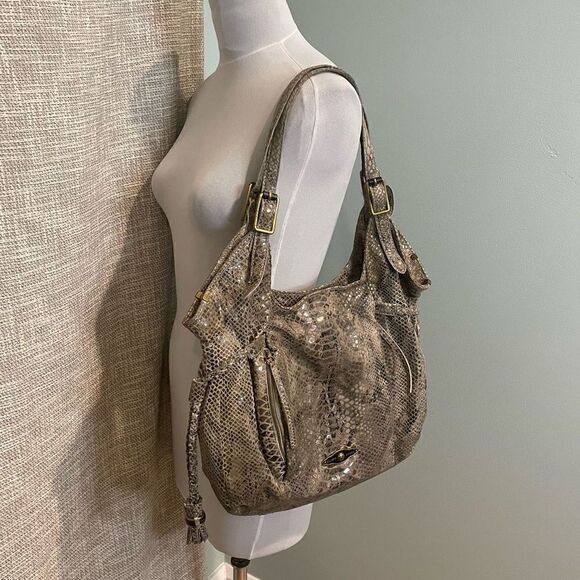 Elliot Lucca Sintra Snakeskin print embossed leather handbag - Picture 4 of 12